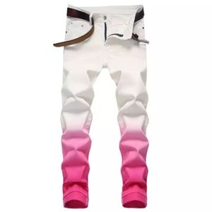 Pink/White Fade Skinny Jeans